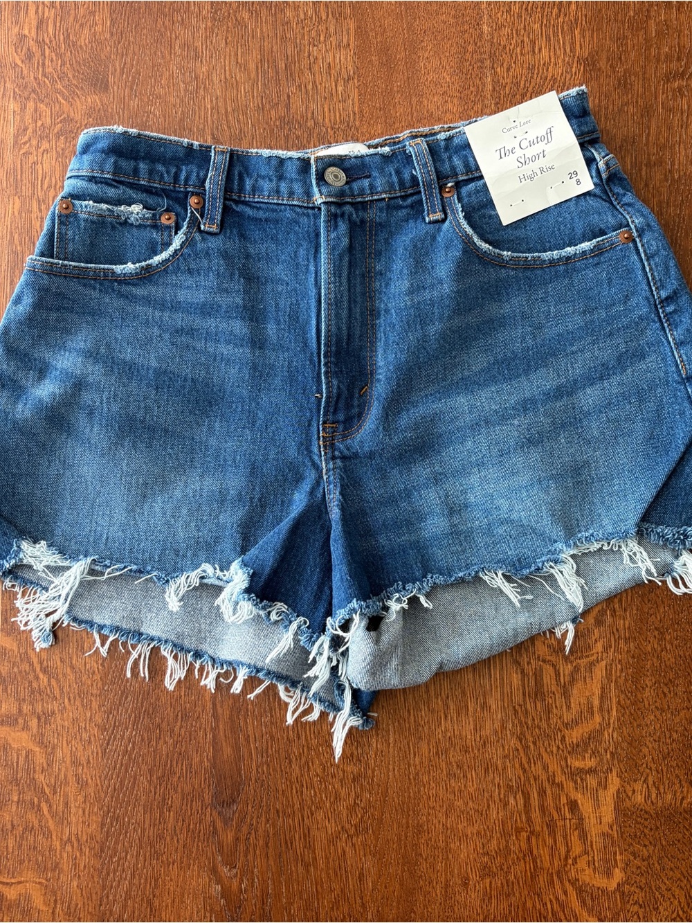 Abercrombie Denim Cutoff Shorts - high rise - curve love fit - 29/8 - NWT